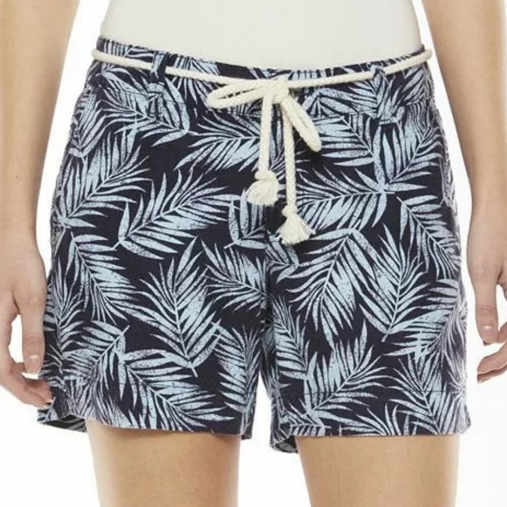 Sonoma blue palm print linen‎ blens shorts Sz. 8